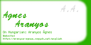 agnes aranyos business card